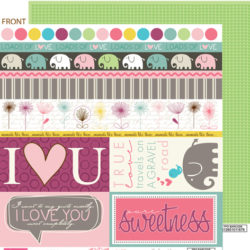 Аркуш паперу Borders N' Blocks, Lovey Dovey, Bella BLVD, 5 аркушів, 167