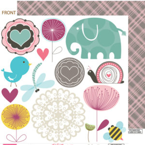 Аркуш паперу Cute Cuts, Lovey Dovey, Bella BLVD, 5 аркушів, 168