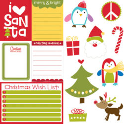 Аркуш паперу Cute Cuts, Christmas Wishes, Bella BLVD, 5 аркушів, 346