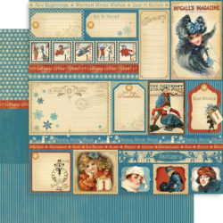 Аркуш картону January Cut-Aparts, Place in Time, Graphic 45, 30×30 см, 5шт, 4500592