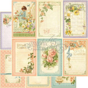 Аркуш картону May Flowers, Secret Garden, Graphic 45, 30×30 см, 5шт, 4500660