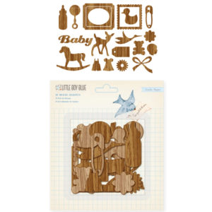 Дерев'яні висічки Baby Boy - Wood Veneer Shapes, 19 шт, 683034