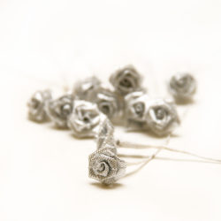 Букет троянд Ribbon Rose Silver Iridescent, 12 шт, B1154SI