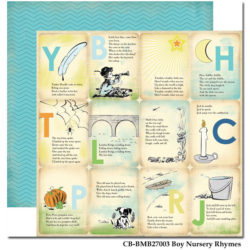 Аркуш картону Boy Nursery Rhymes, Carta Bella, 5 аркушів, CBBMG27003