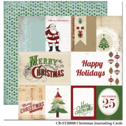Аркуш картону Christmas Journaling Cards, So This is Christmas, Carta Bella, 5 аркушів, CBST20008