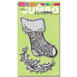 Штамп гумовий Jumbo Holly Stocking, Stampendous, CRS5015