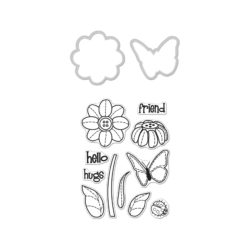 Набір штампи + ножі Butterfly and Flower Stamp & Cut, Hero Arts, DC147