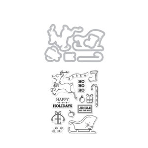 Набір штампи + ножі Jingle All The Way Stamp & Cut, Hero Arts, DC216