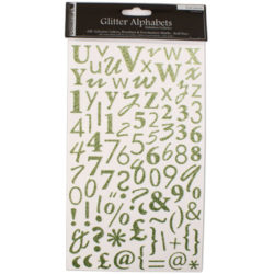 Наклейки Alphabet Glitter Stickers - Teal (Light Green), DCAS08