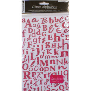 Наклейки Alphabet Glitter Stickers - Dusky Pink, DCAS15