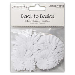 Набір квітів Back to Basics Monochrome, білі, Dovecraft, DCBL011