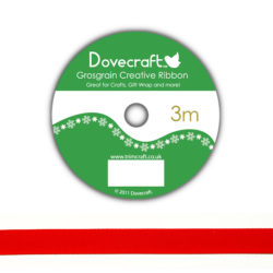 Рулон стрічки Dovecraft Christmas Ribbon, сатин, 3м, DCCR007