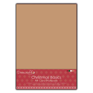 Набір картону Christmas Basics, формат A4, Dovecraft, DCCRD002X15