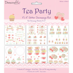 Набір паперу для 3D декупажу Tea Party, 20х20 см, Dovecraft, DCDG002