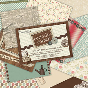 Набір паперу Curiosity Corner, 30×30 см, Dovecraft, DCDP139