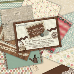 Набір паперу Curiosity Corner, 20×20 см, Dovecraft, DCDP140