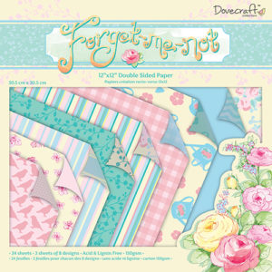 Набір паперу Forget Me Not Backing, 30×30 см, Dovecraft, DCDP145