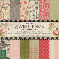 Набір паперу Sweet Paris, 20×20 см, Dovecraft, DCDP147