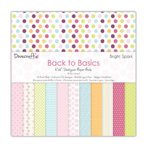 Набір паперу Back to Basics - Bright Spark, 15×15 см, Dovecraft, DCDP151