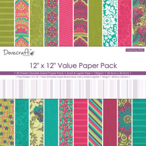 Набір паперу Crowning Affair Value Pack, 30×30 см, Dovecraft, DCDP166