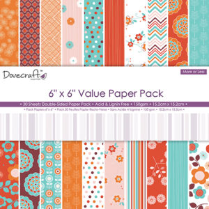 Набір паперу More or Less Value Pack, 15×15 см, Dovecraft, DCDP171