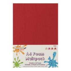 Вспінена гума декоративна Red Multiple Pack, A4, Dovecraft, DCFM007