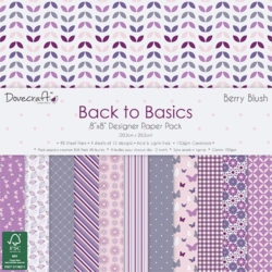 Набір паперу Back To Basics Berry Blush, 20×20 см, Dovecraft, DCPAP029