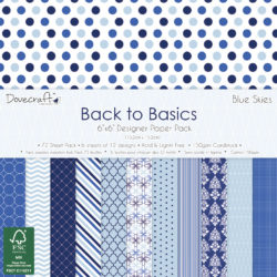Набір паперу Back To Basics Blue Skies, 15×15 см, Dovecraft, DCPAP033