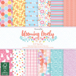 Набір паперу Blooming Lovely, 15×15 см, Dovecraft, DCPAP054