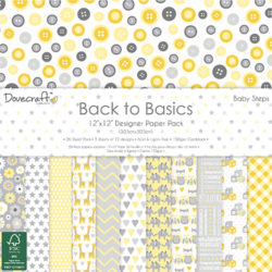 Набір паперу Back to Basics Baby Steps, 30×30 см, Dovecraft, DCPAP058
