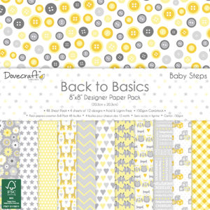 Набір паперу Back to Basics Baby Steps, 20×20 см, Dovecraft, DCPAP059