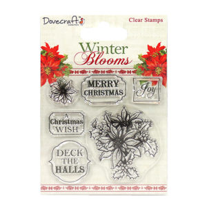 Штампи акрилові Winter Blooms – Poinsettias, Dovecraft, DCSTP066X16