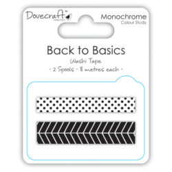 Паперовий скотч Back to Basics Monochrome, Dovecraft, DCWT003