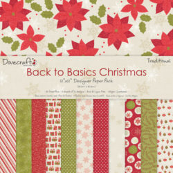 Набір паперу Back to Basics Christmas Traditional, 30×30 см, Dovecraft, DCXDP25