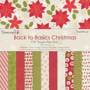 Набір паперу Back to Basics Christmas Traditional, 20×20 см, Dovecraft, DCXDP26