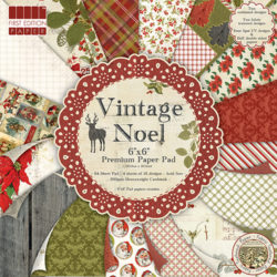 Набір паперу Vintage Noel, 15×15 см, First Edition, FEXPAD24