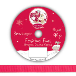 Рулон стрічки Fizzy Moon Festive Fun Ribbon, репсова, 3м, FZFFRB03