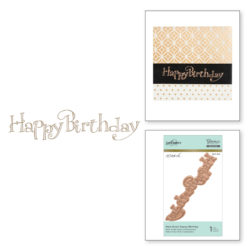 Пластина для фольгування Faux Script Happy Birthday, Spellbinders, GLP-012