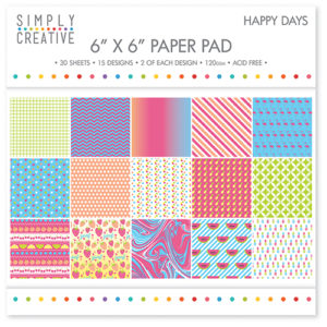 Набір паперу Happy Days, 15х15 см, Simply Creative, SCPAD002