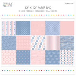 Набір паперу Shabby Chic, 30х30 см, Simply Creative, SCPAD023