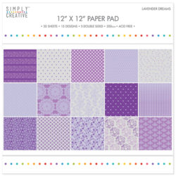 Набір паперу Lavender Dreams, 30х30 см, Simply Creative, SCPAD025