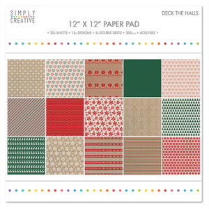 Набір паперу Deck The Halls, 30х30 см, Simply Creative, SCPAD033X16