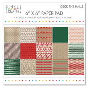 Набір паперу Deck The Halls, 15х15 см, Simply Creative, SCPAD034X16