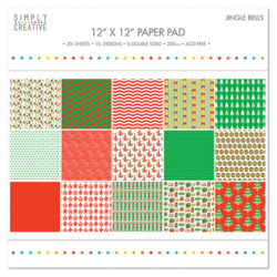 Набір паперу Jingle Bells, 30х30 см, Simply Creative, SCPAD035X16