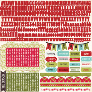 Наклейки Seasons Greetings Alpha Stickers, Echo Park, 30х30 см, SG21015