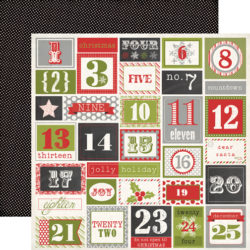 Аркуш картону 25 Days, Tis the Season, Echo Park, 5 аркушів, TIS56013
