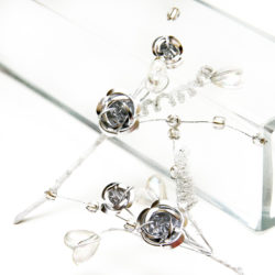 Гілочка троянд, Metal Rose Silver, 1шт, BR17177SL