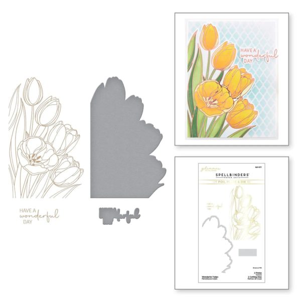 Пластина для фольгування Wonderful Tulips, Spellbinders, GLP-377