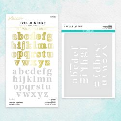 Пластина для фольгування + Трафарет Glimmer Alphabet, Spellbinders, GLP-392 + STN-058