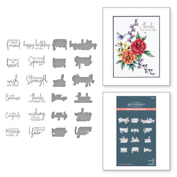 Пластина для леттерпрессу A Little Message Sentiments, Spellbinders, BP-026